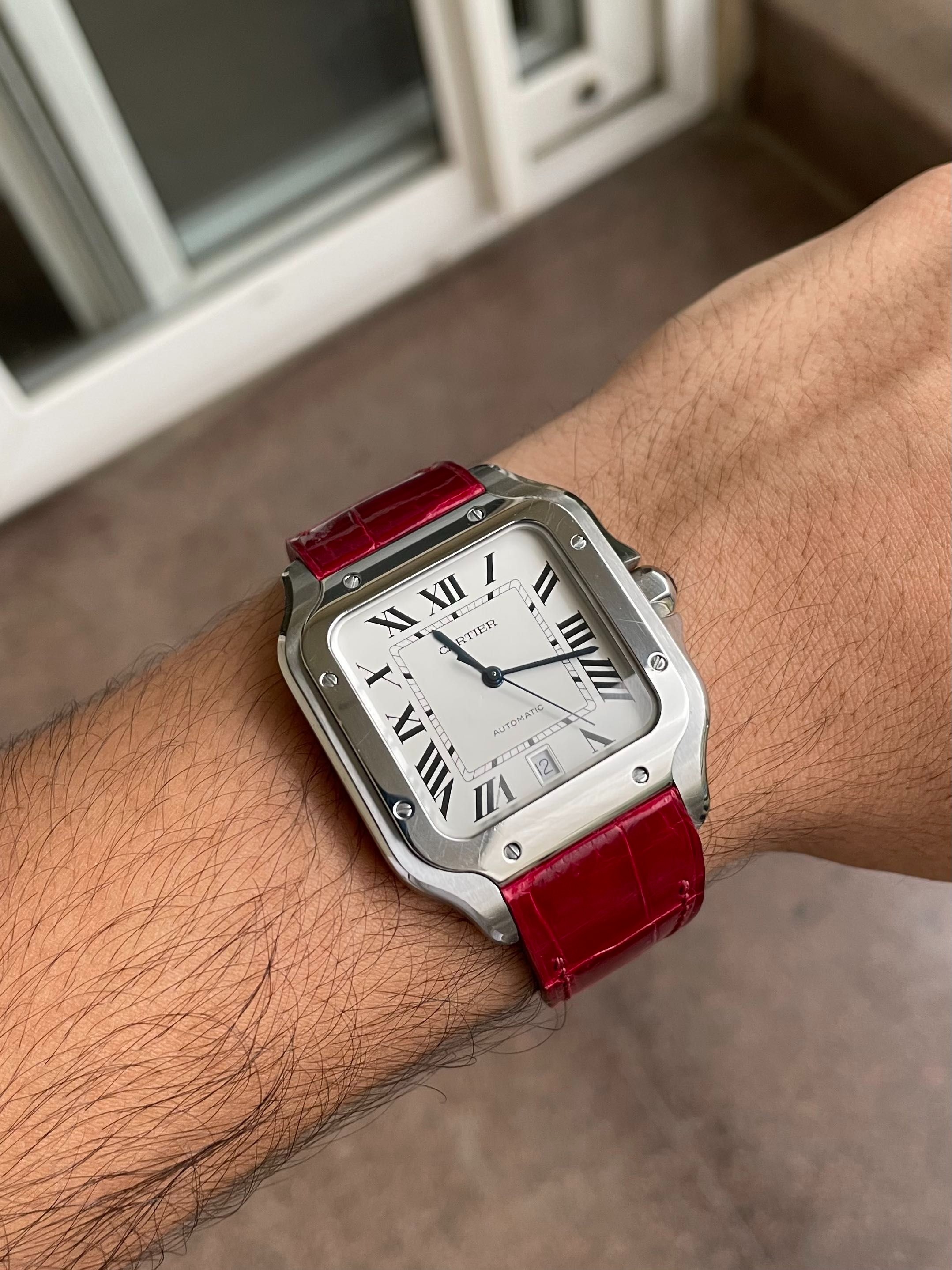 Cartier santos red outlet