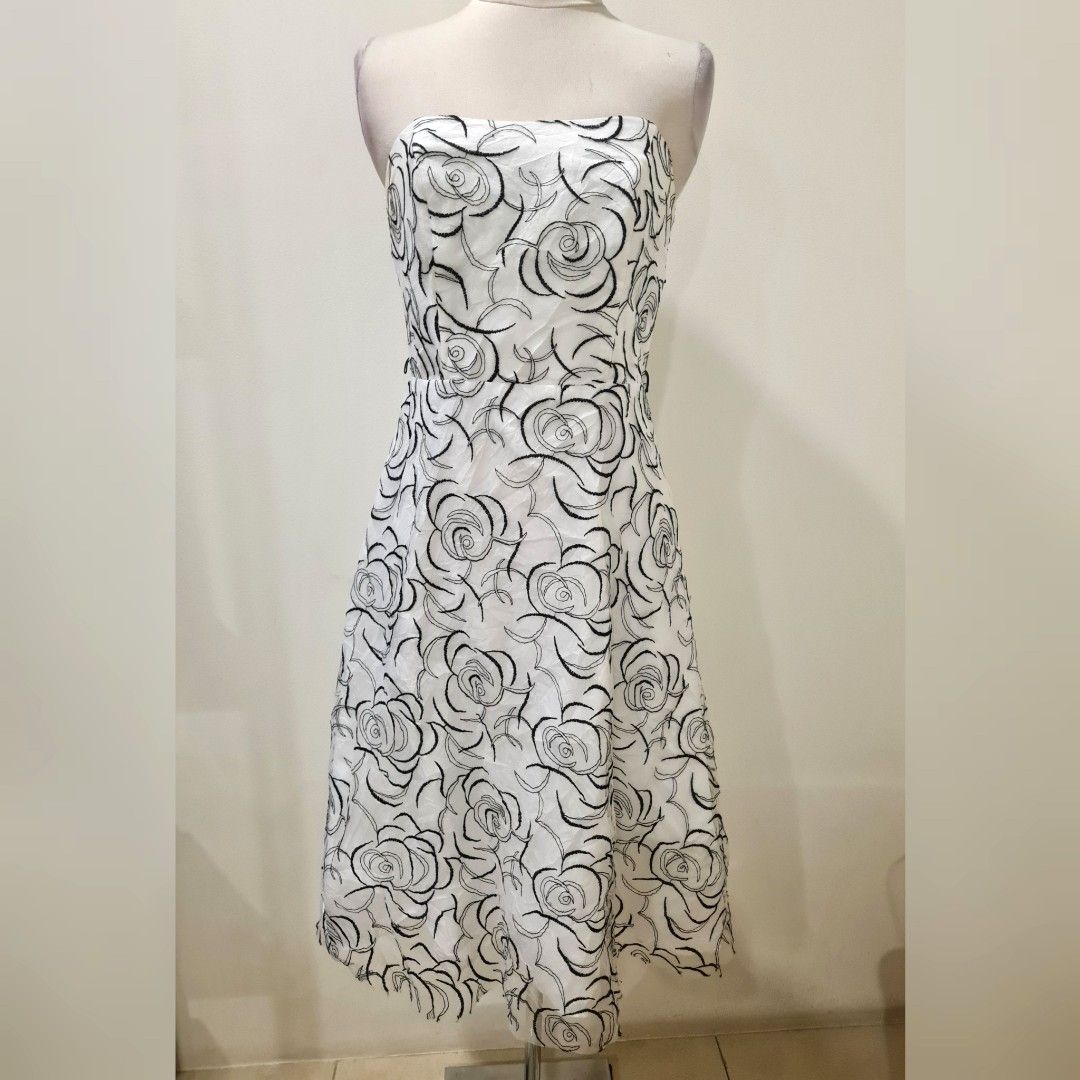 David's bridal black sales and white dress