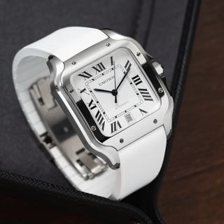 Cartier watch sales white rubber strap