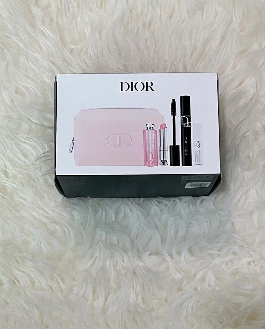 Dior (Category: Makeup) located in Quezon City. Submitted by cathyrg (Listing ID 1269627743, Image 1). Description: The Dior Show & Dior Addict Make Up Set - Diorshow Mascara in full size - Diorshow Lash Primer - Dior Addict Lip Balm in full size - Pink pouch Mode of payment: Gcash, and Bank transfer only No cash payment please.