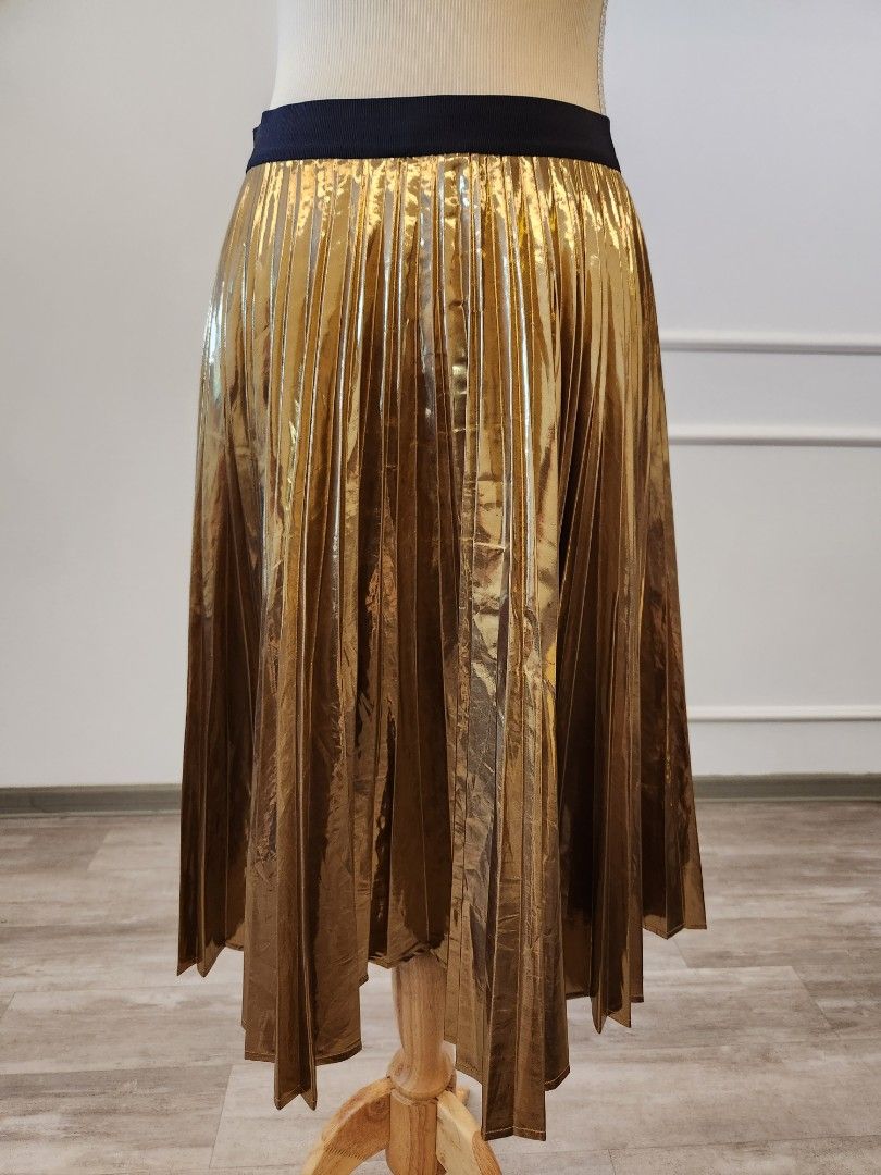 Dkny gold shop pleated skirt