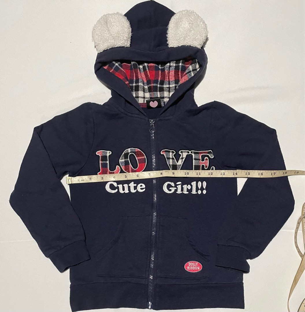 DOLLY RIBBON KID’s GIRL FULL ZIP HOODIE / JACKETjapan thrift, Babies