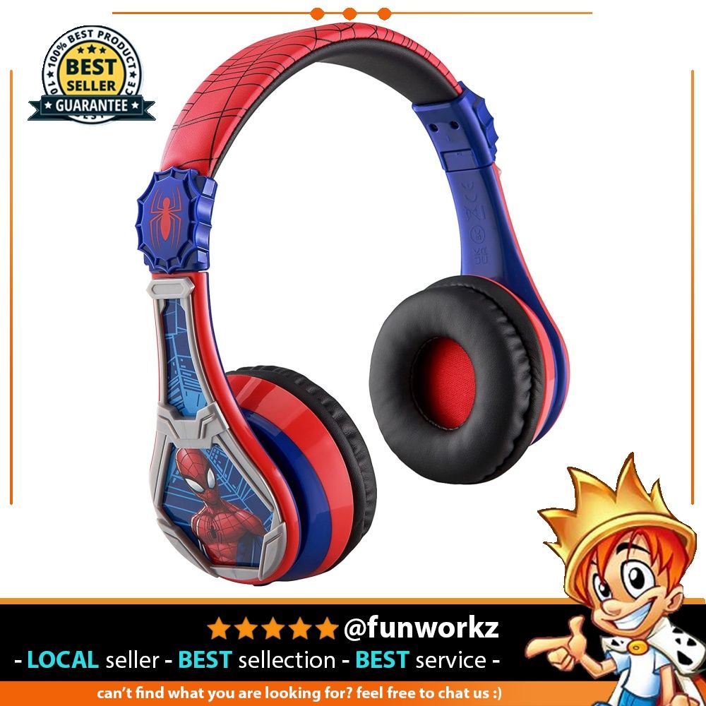 Spiderman bluetooth headphones for kids hotsell wireless rechargeable kid friendly sound