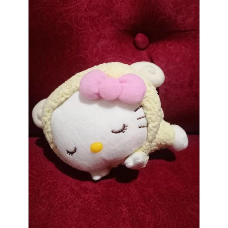 Hello Kitty Sheep Yellow Stuffed Toy (Category: Plushies & Soft Toys) located in Surallah. Submitted by alyssa.bisnar0712 (Listing ID 1269554211, Image 1). Description: Original Hello Kitty Sanrio With clear etikita Sanrio Yakult 8 inches like new condition natatanggal hood nya hard to let go but need funds one of my faves My Let go collection Please manage your expectations since this is preloved but in good condition..
