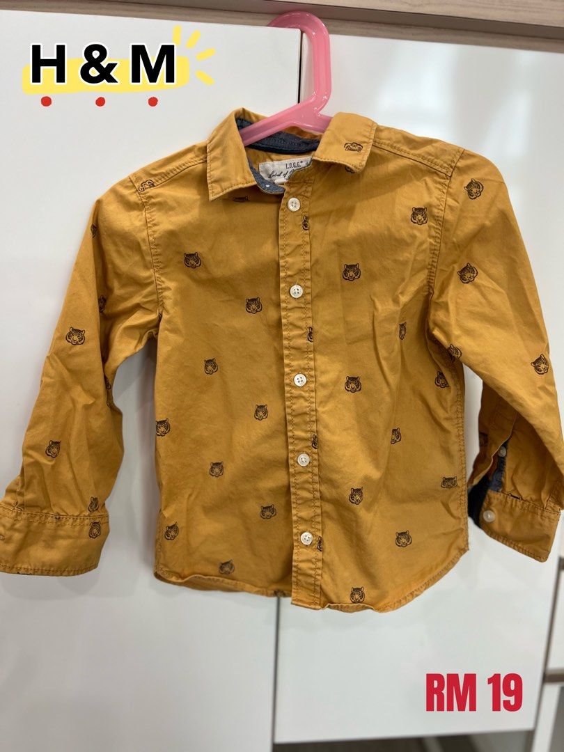 H and discount m yellow shirt