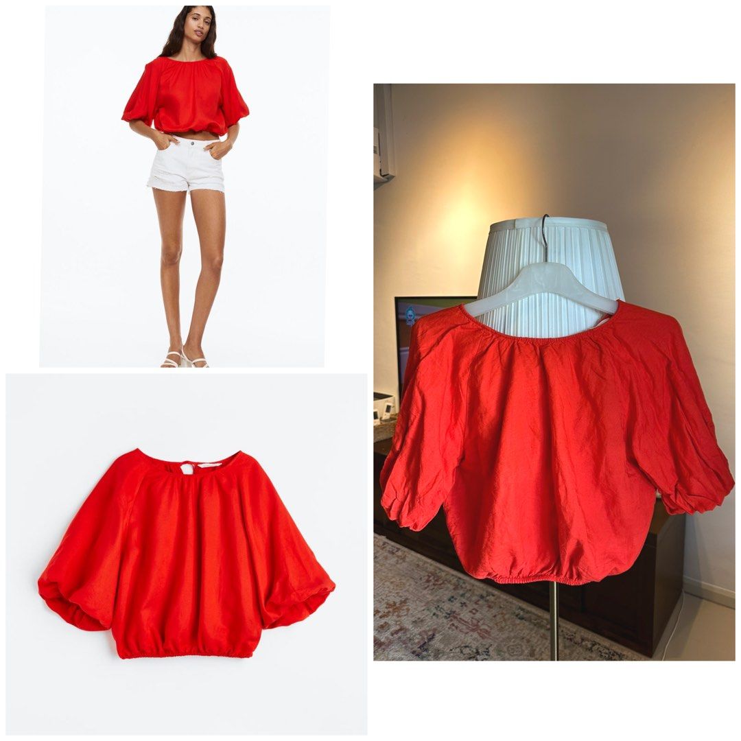Hm red discount blouse