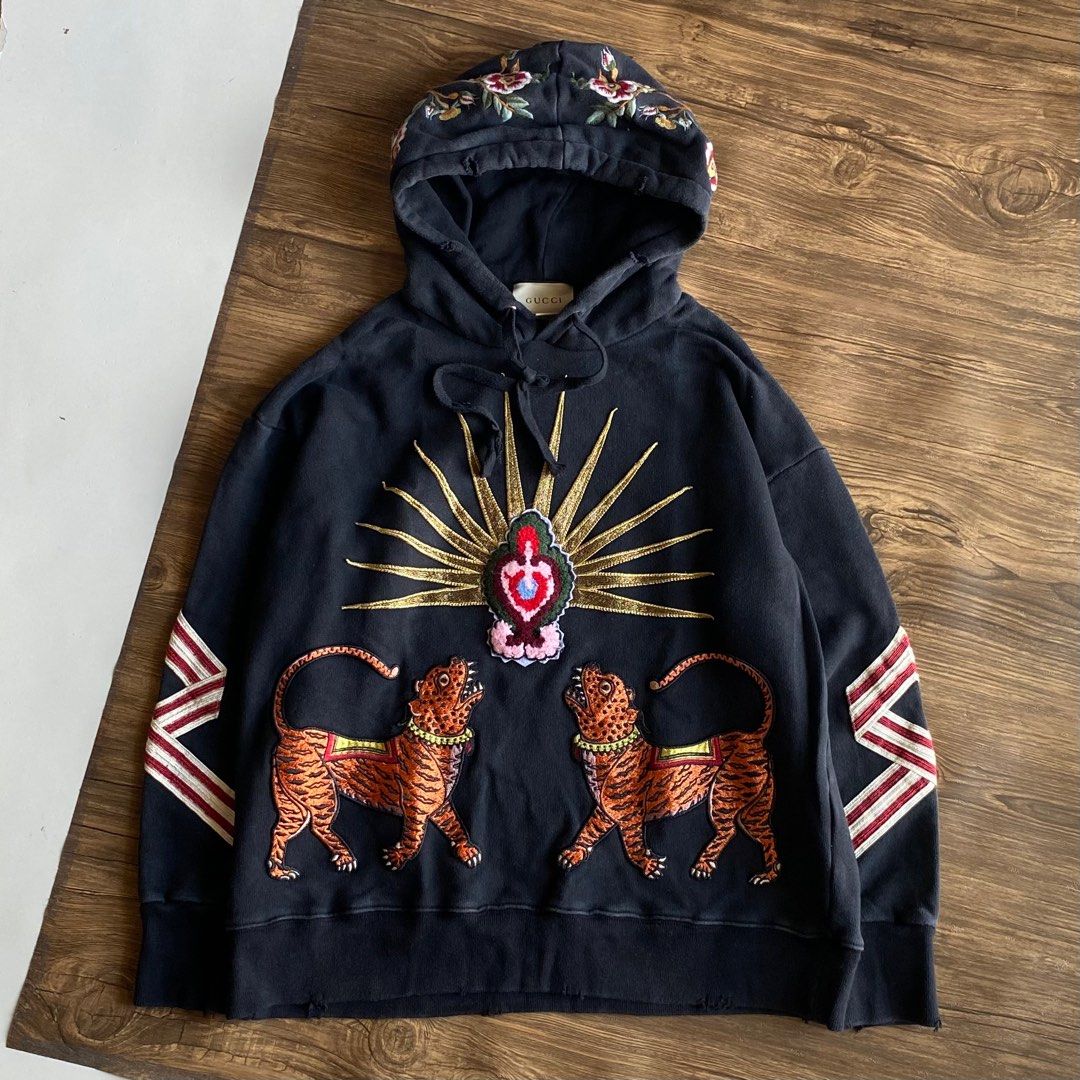 Hoodie Gucci Tiger Embroiderd