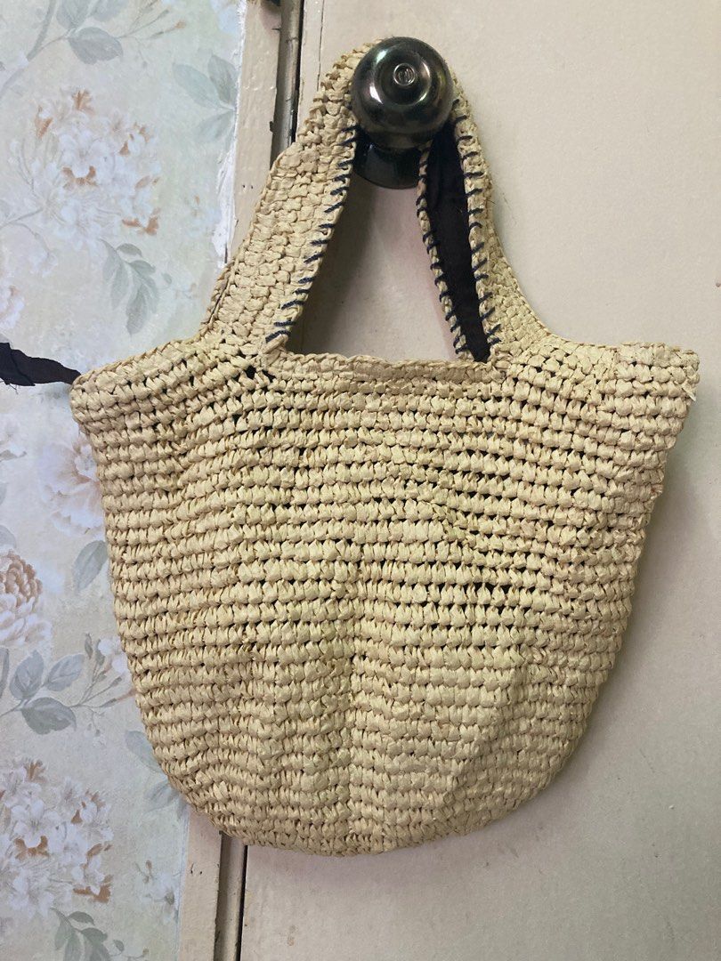 Hush Hush Paper Rope Woven Shoulder Beach Versatile mini handy bag