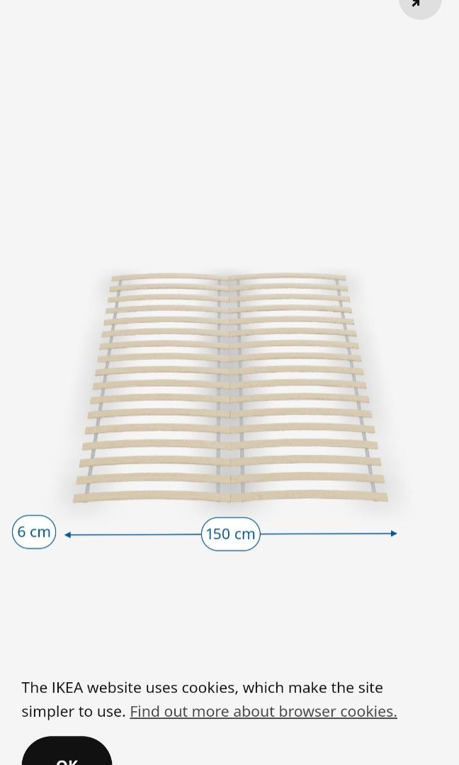 IKEA Slatted Bed Base Luroy (150x200cm), Furniture & Home Living, Furniture, Bed Frames