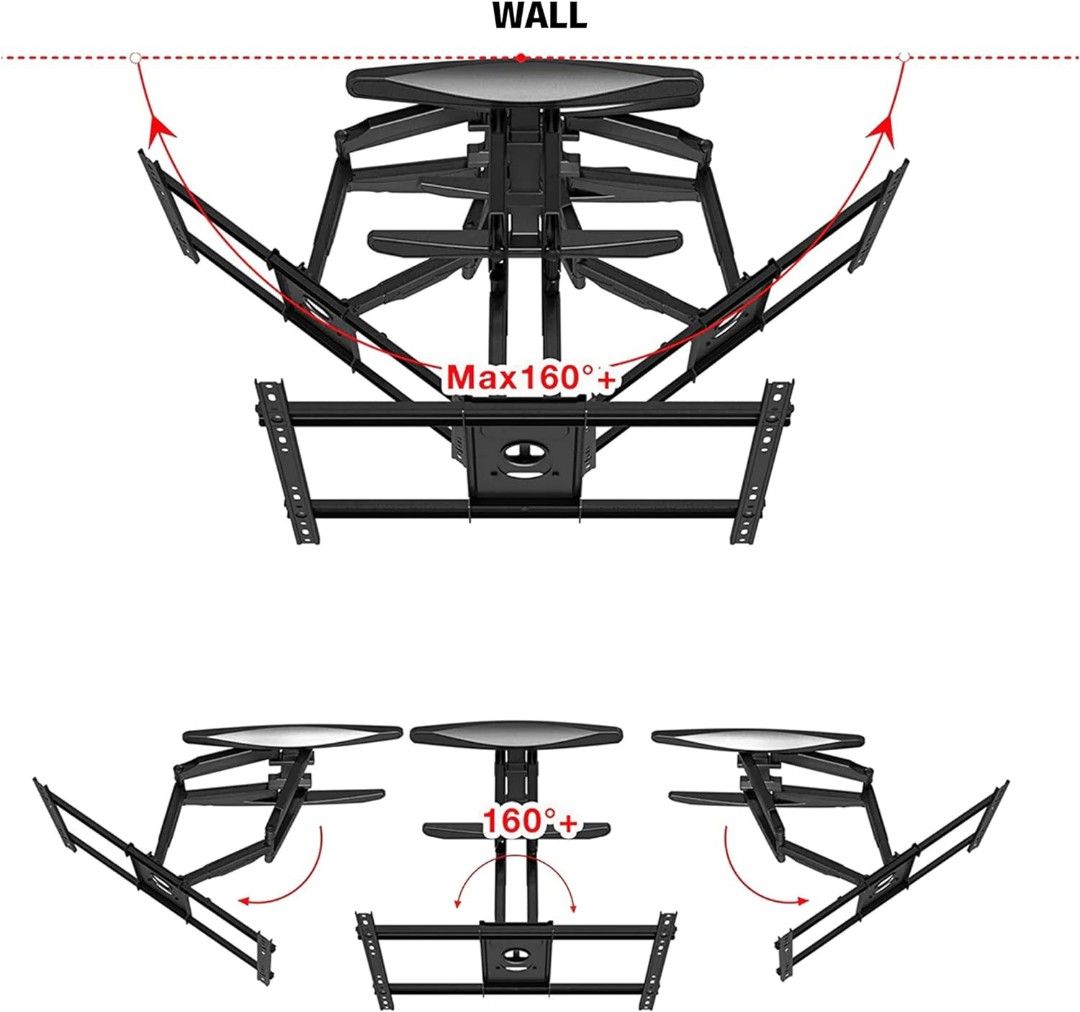 ZENO P700 ULTRA HEAVY DUTY 40"-85" Adjustable Double Arms Swivel TV ...