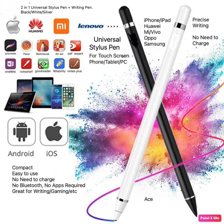 1 x Universal 2 in 1 Stylus Pen Touch Pointer For iPad Tablet PC Android  iPhone