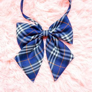 Japanese School Girl Bow Tie | Navy Blue High Schoolgirl Gyaru Ribbon Bowtie Anime Cosplay Costume