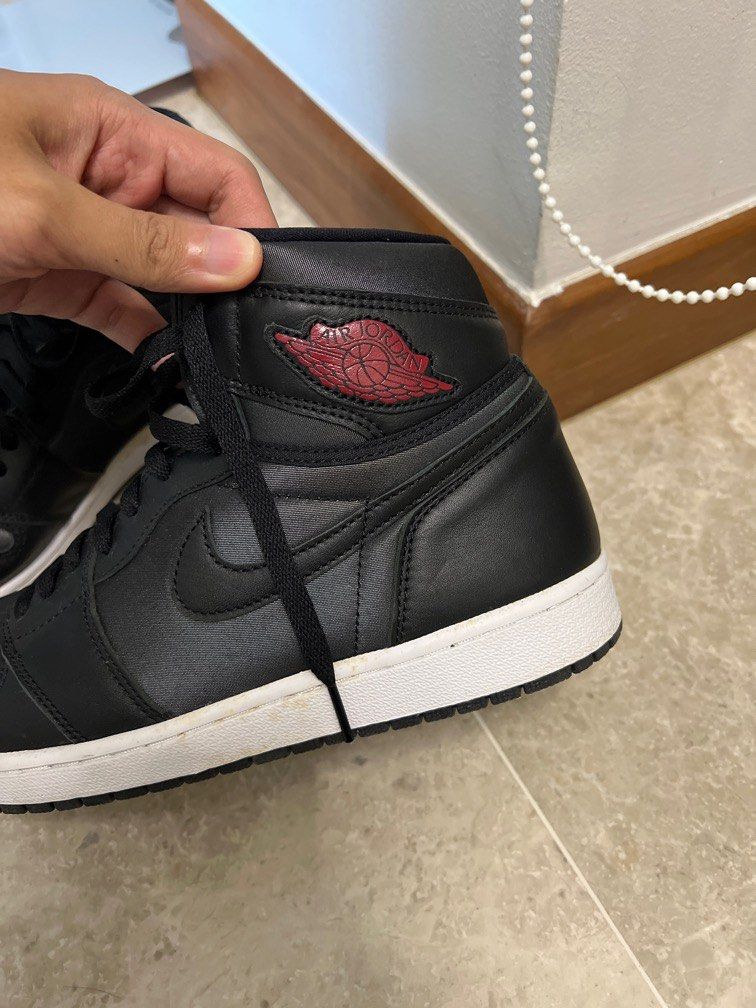 jordan 1 high black satin gym red