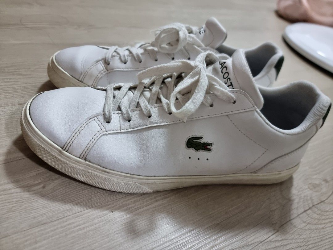 White lacoste hotsell leather trainers