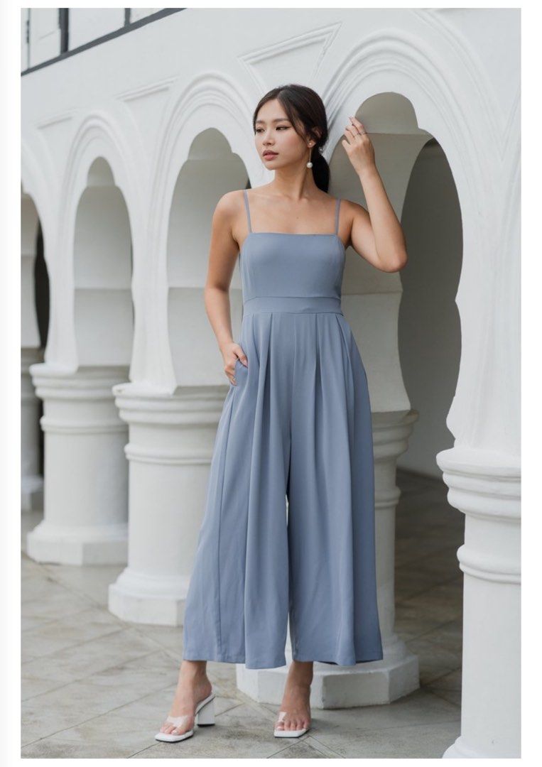 Slate blue jumpsuit hot sale