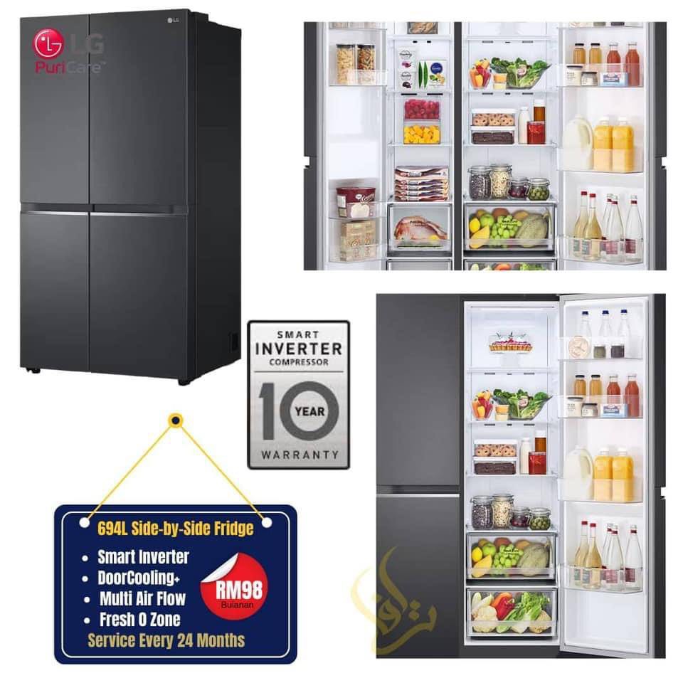 LG SIDE BY SIDE FRIDGE 694L TV Home Appliances Kitchen