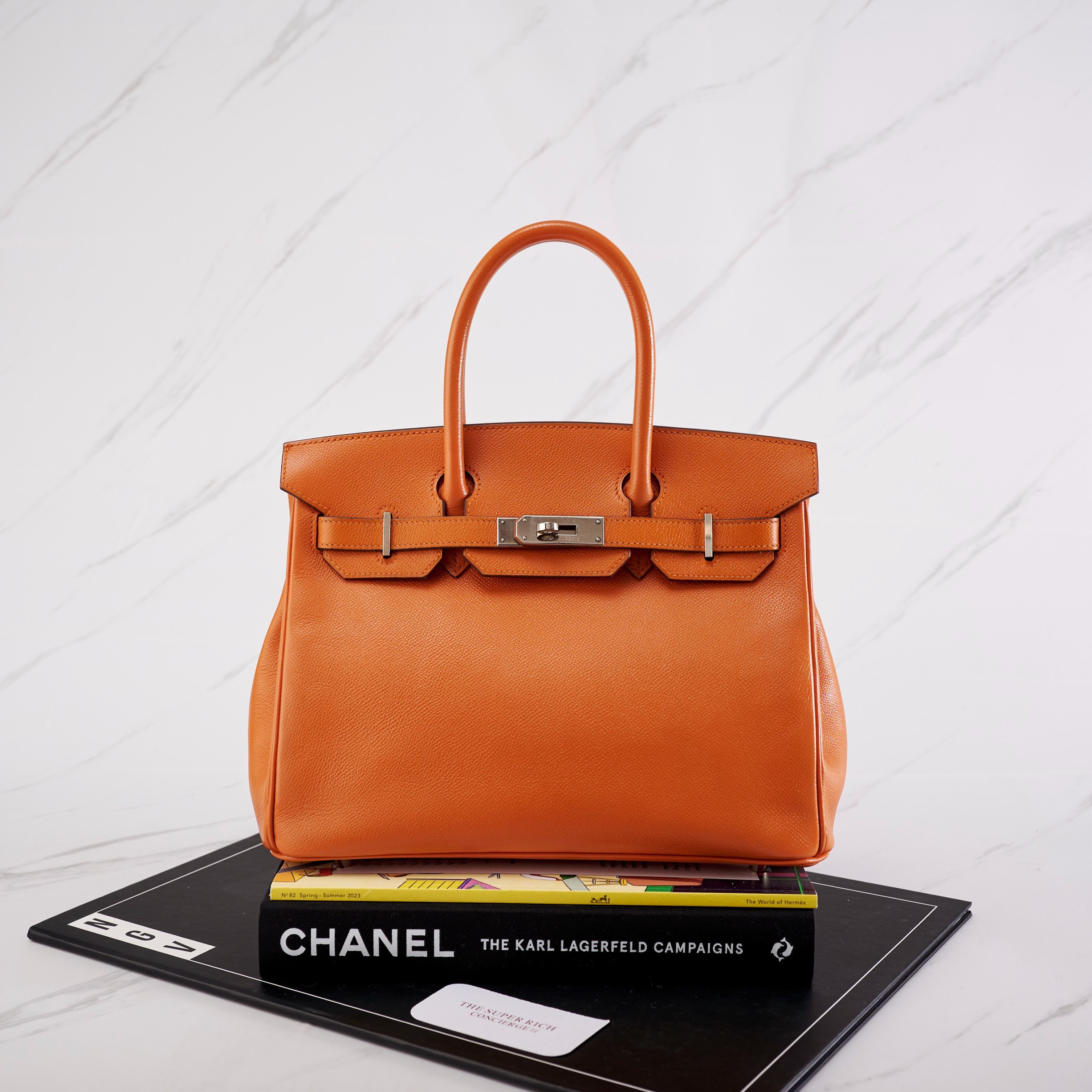 Lightly Used Hermes Birkin Retourne 30 Orange Epsom