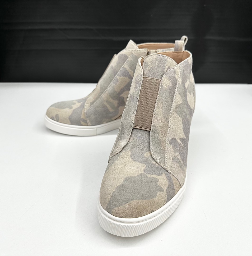 linea paolo camo wedge sneakers