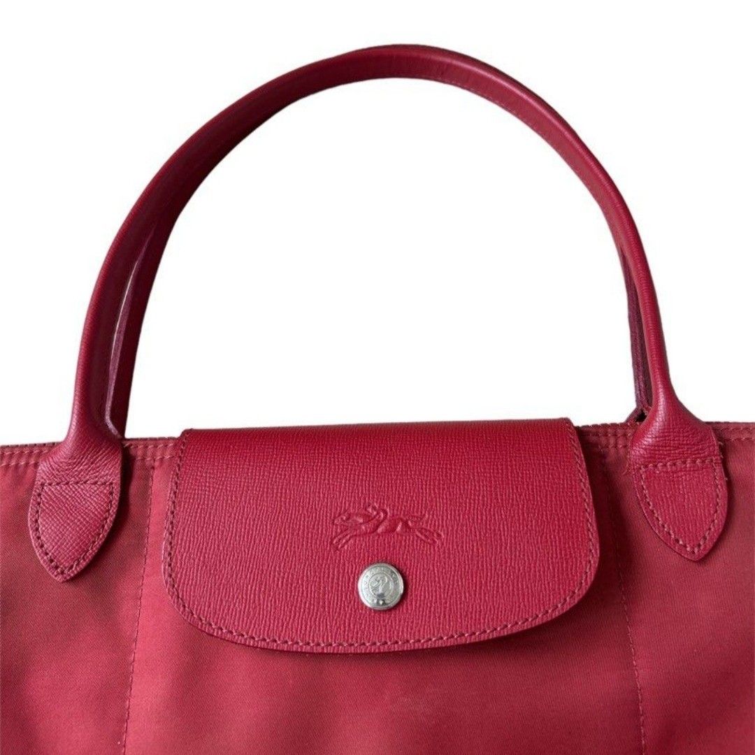 Longchamp Le Pliage Neo Large Long Handle Raspberry Red AUTHENTIC ...