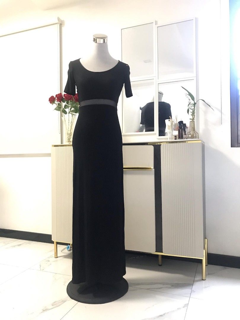 Lulu s Brand Black Elegant Cut out waist Maxi Dress with