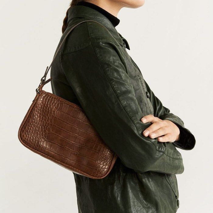 Mango Croc Effect Baguette Bag Women s Fashion Bags Wallets Clutches on Carousell
