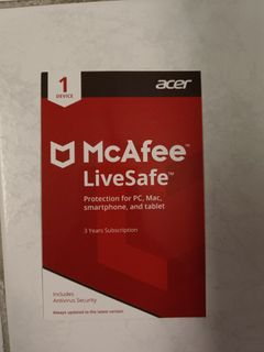 McAfee 1 device 3 years subscription