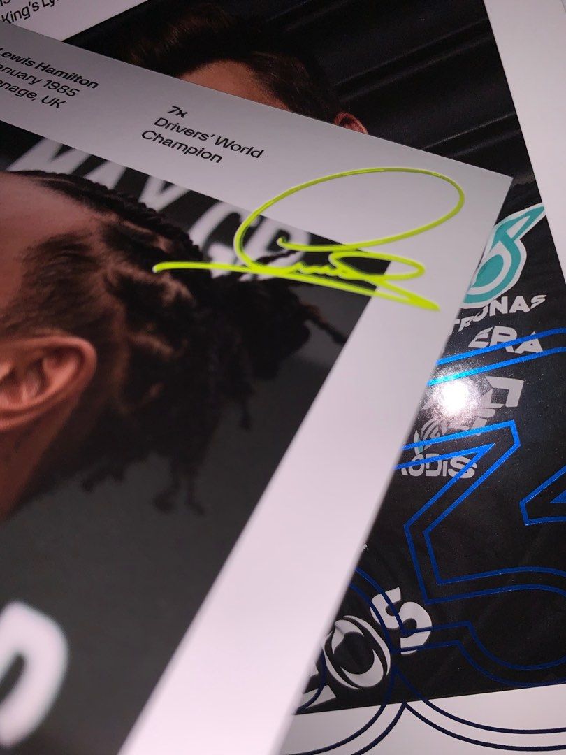 Mercedes-AMG Petronas F1 Team Signed Driver Cards 2023 (Lewis Hamilton ...