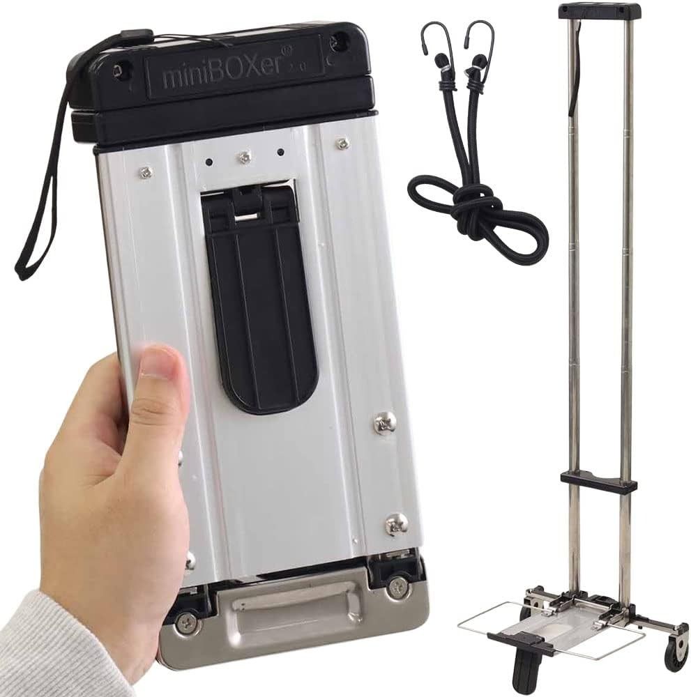 Mini Folding Hand Truck Luggage Cart with 2 Wheels Loadable up to