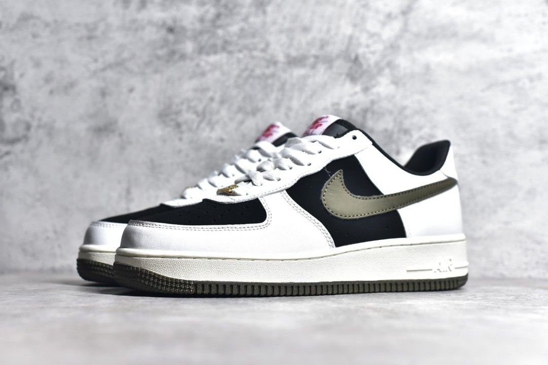 NIKE Air Force 1 low White black green shoes