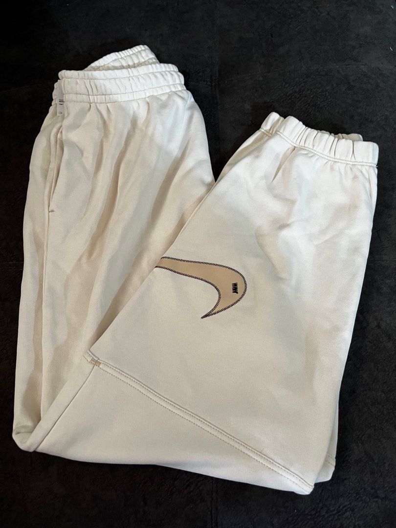 White and gold nike new arrivals joggers