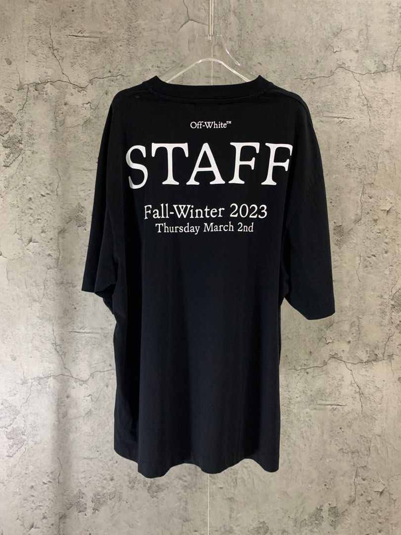 Off white staff best sale shirt