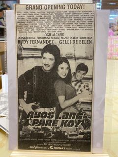 Ogie Alcasid Rudy Fernandez Gelli De Belen - Ayos Lang Pare Ko! -  Tagalog Filipino Old Newspaper Clip Cut Outside OPM Filipino Cinema Movie House Poster Wall Print Decor Ad