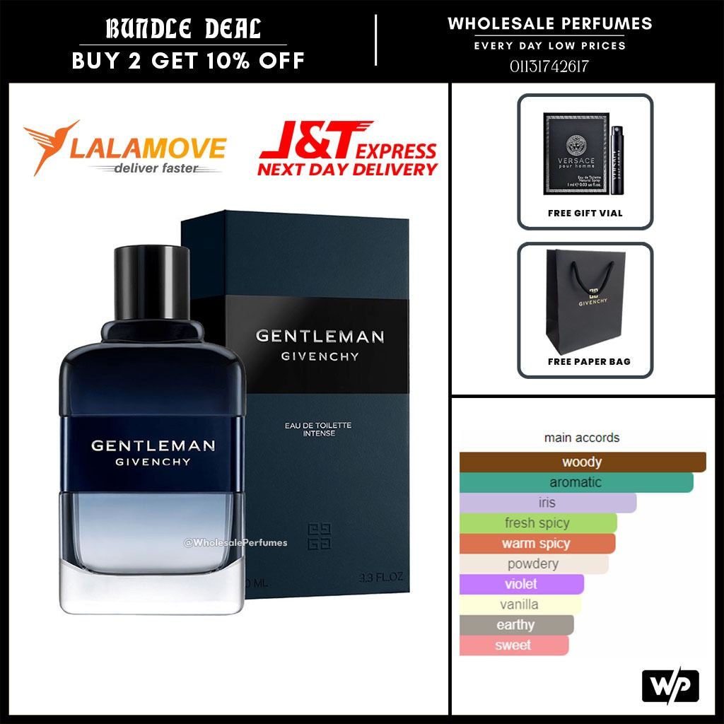 ORIGINAL GIVENCHY GENTLEMAN EDT INTENSE 100ML FOR MEN Beauty