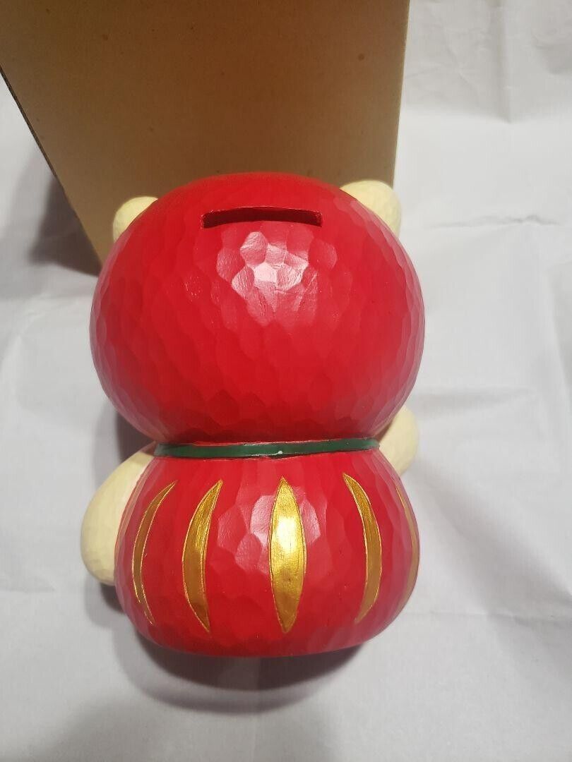 Lot De 2 Breloques Cloche Hello Kitty Daruma - Laiton Peint Rouge, Avec Sangle Pour Téléphone - Porte-bonheur Kawaii