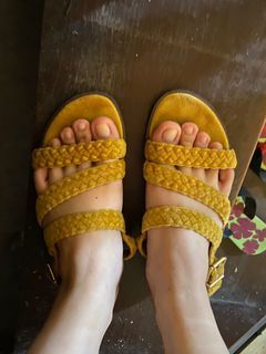 🌼PAMIGAY SALE Original Charles & Keith yellow / mustard sandals
