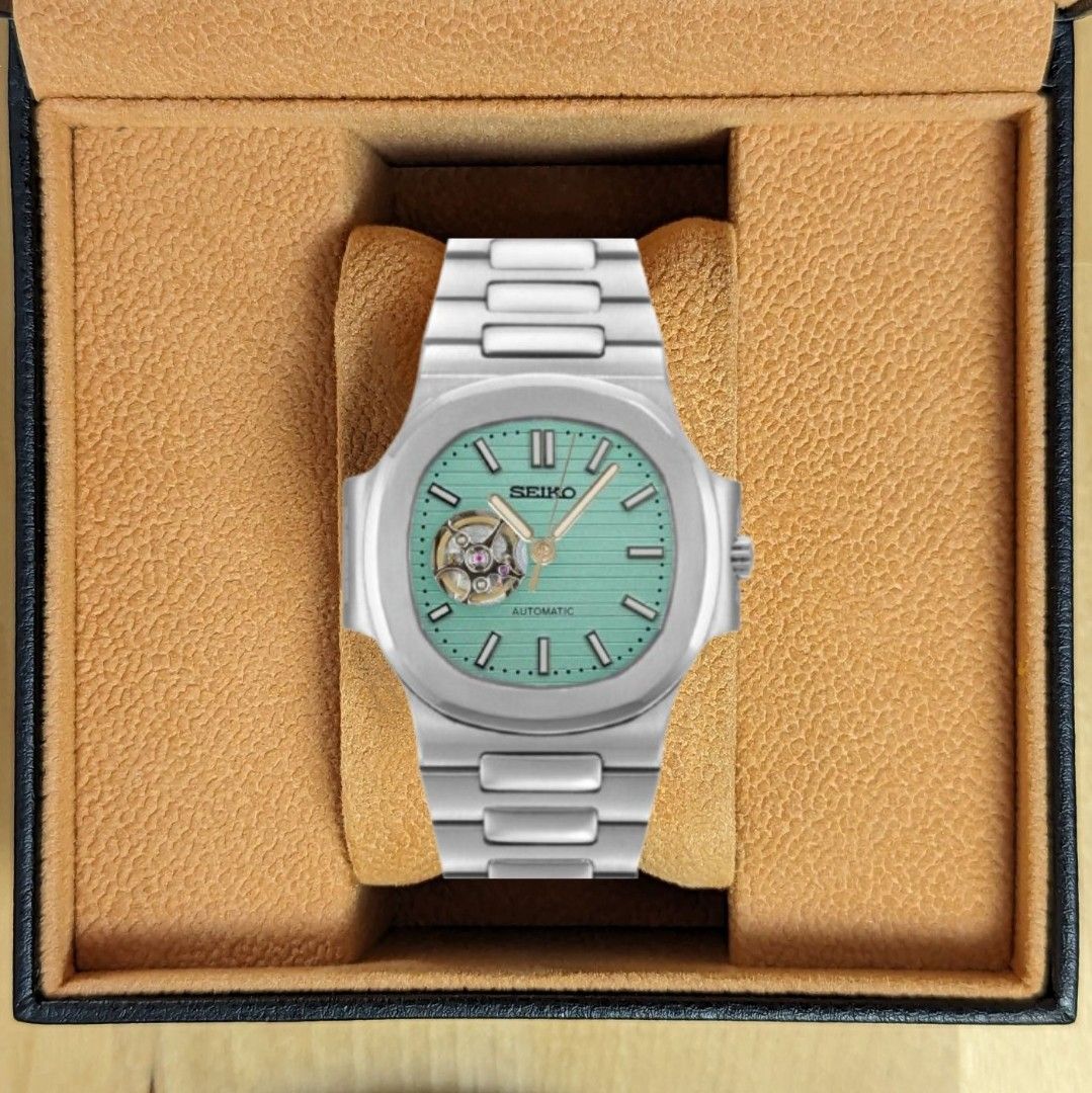 Patek Phillipe Nautilus Open heart SeikoMod Custom Handmade