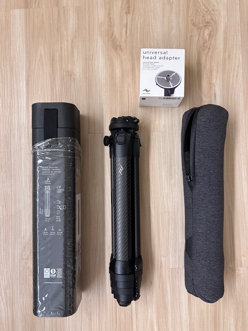 Peak Design Carbon Fiber Travel Tripod with Universal Head Adapter