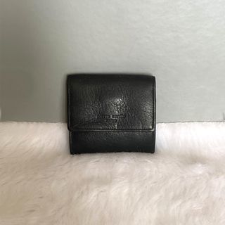 Pierre Cardin Vintage Black Leather Coin Change Purse Wallet