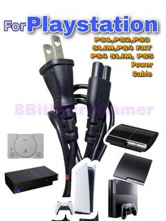 PS1 PS2 PS3 Slim Fat PS4 fat slim pro PS5 P0wer Cable Made in Japan