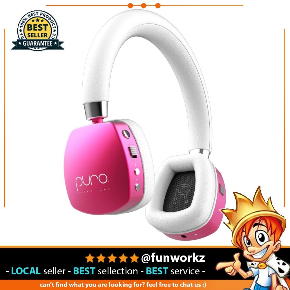 Puro Sound Labs PuroQuiets Over Ear ANC Headphones for Kids Teens Kids Wireless Bluetooth Earphone Volume Limiting Noise Isolation Microphone for
