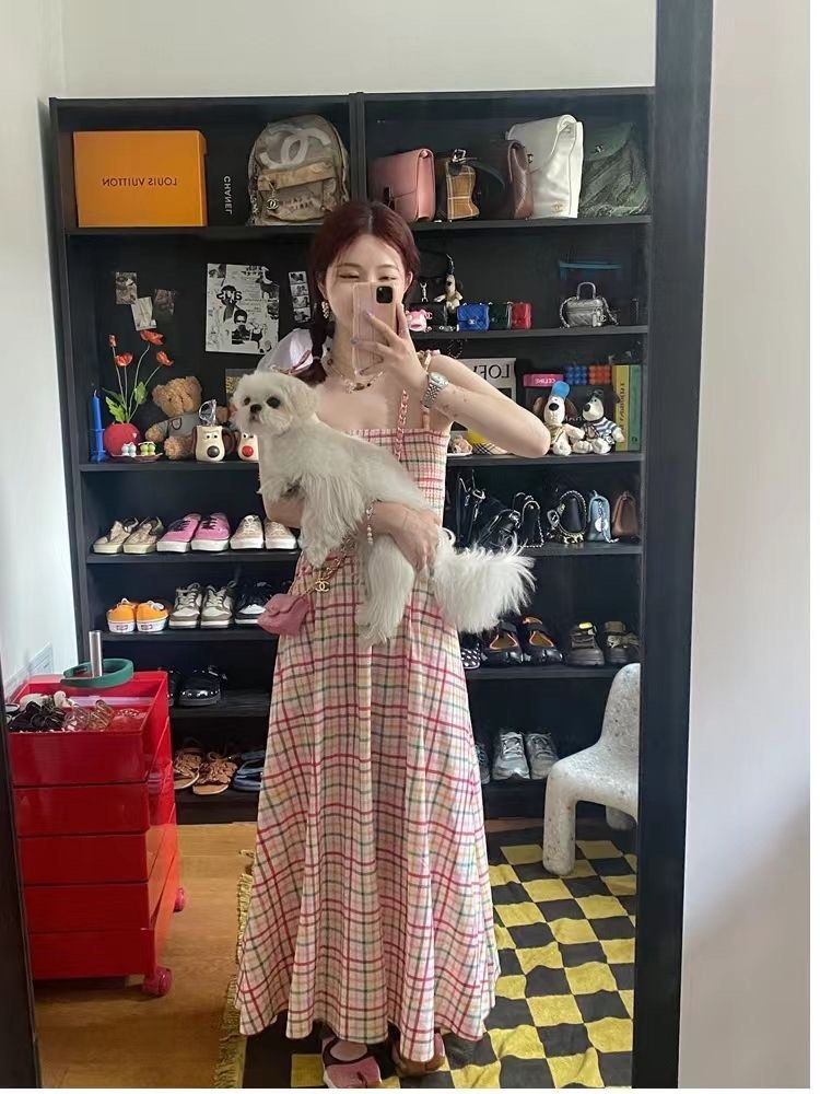 Rainbow checkered new arrivals dress