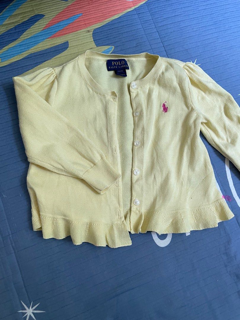 Ralph Lauren Kids yellow cardigan thin Babies Kids Babies