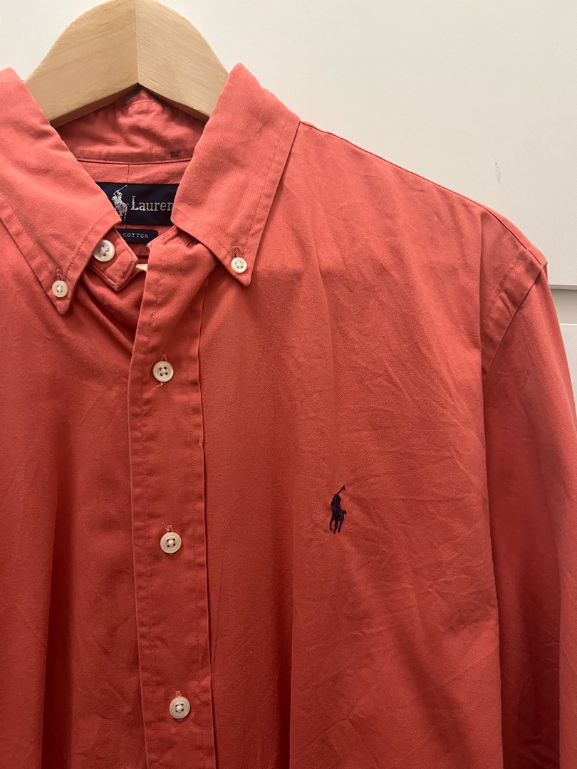 Ralph Lauren Shirt Coral Pink Men s Fashion Tops Sets