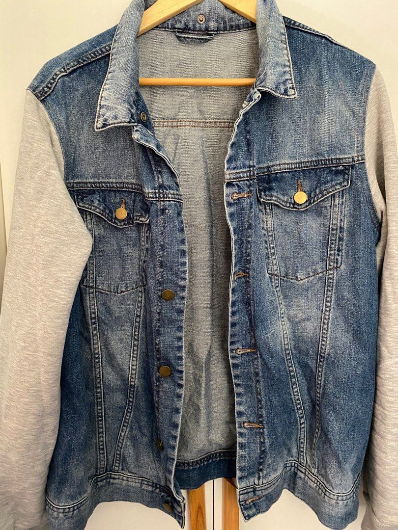 River Island Denim Jacket with Cotton Sleeves