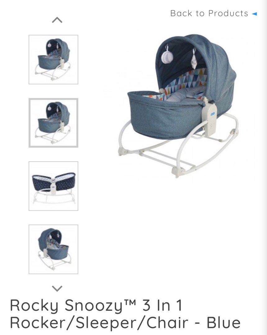 Rocky Snoozy™ 3 In 1 Rocker/Sleeper/Chair - Blue, Babies & Kids, Baby ...