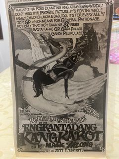 Roderick Pualate as ENGKANTADANG KANGKAROT en her magic talong -  Tagalog Filipino Old Newspaper Clip Cut Outside OPM Filipino Cinema Movie House Poster Wall Print Decor Ad