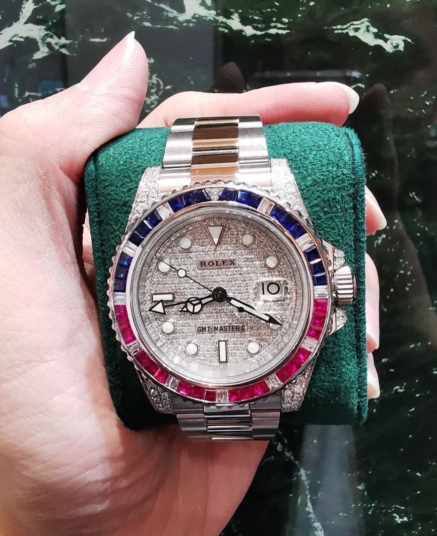Rolex Gmt master steel ceramic custom Saru diamond 116710ln