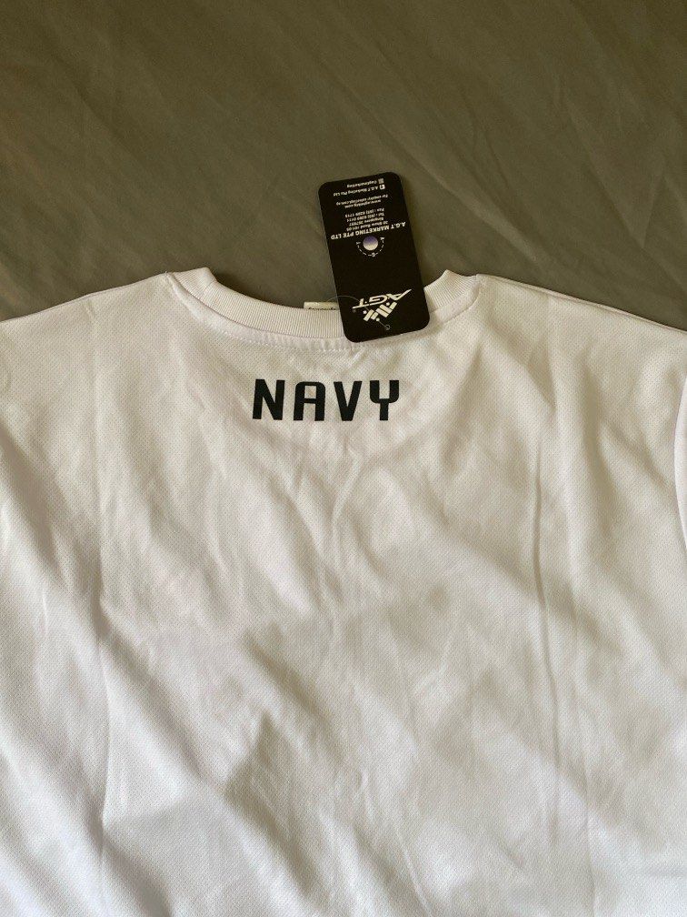 RSN Navy white drifit tshirt Men s Fashion Tops Sets Tshirts