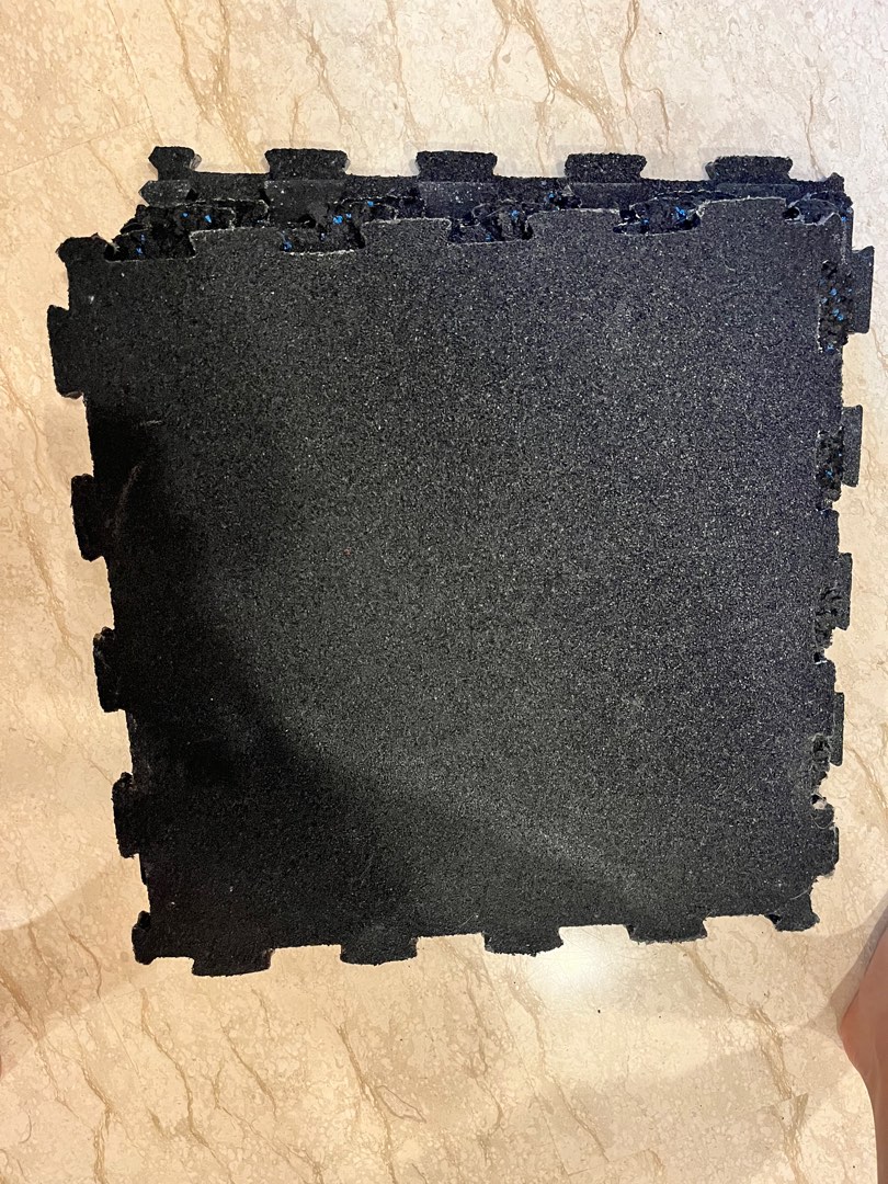 Rubber gym mat squares 50cm (up to 10 piece), Sports Equipment