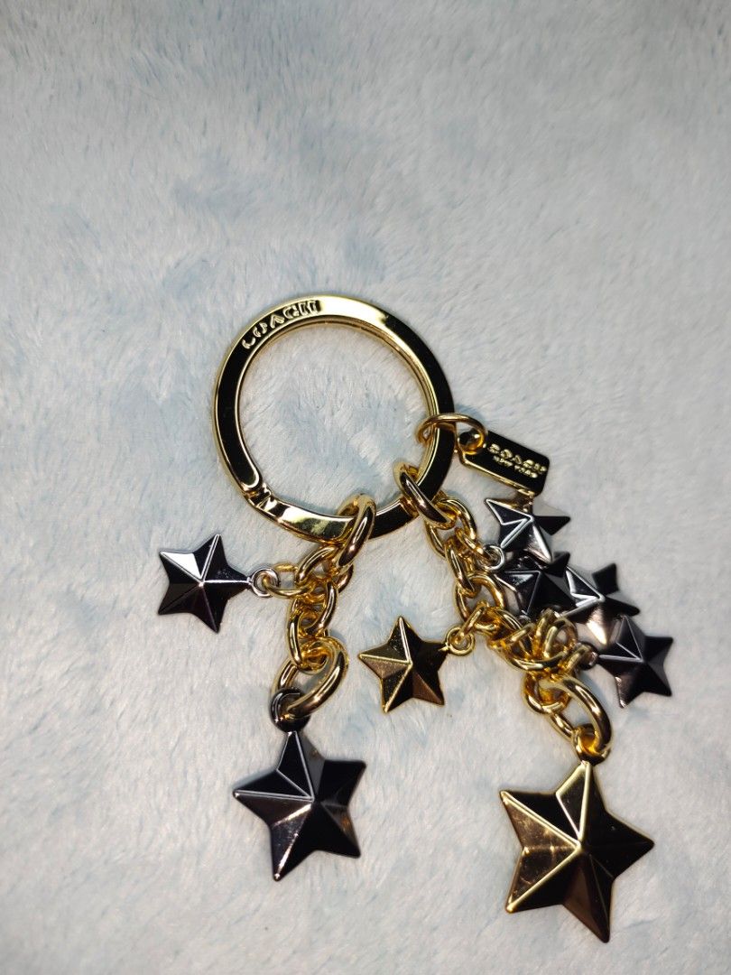 SALE STARS MULTI MIX KEY RING COACH F63987 LIGHT GOLD